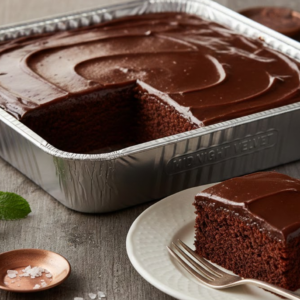 MOIST CHOCOLATE CAKE TRAY WITH GENACHE TOPPING