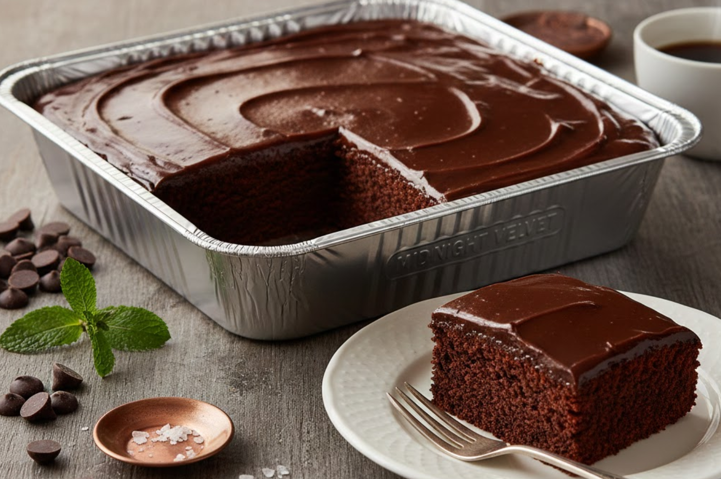 MOIST CHOCOLATE CAKE TRAY WITH GENACHE TOPPING